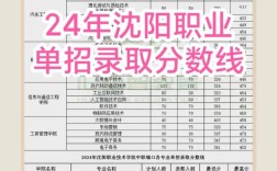 沈职各专业录取分数线是多少？