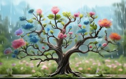 春雨的色彩有哪些？思维导图如何呈现？