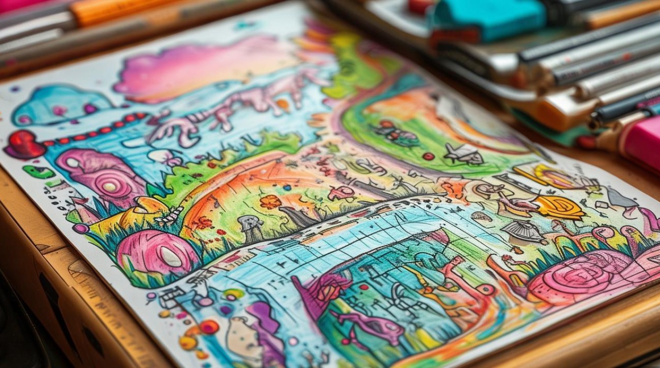 儿童思维绘画作品，AI生成还是真创意？-图1