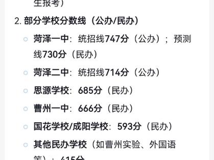 菏泽初中录取线最新标准是多少？-图1